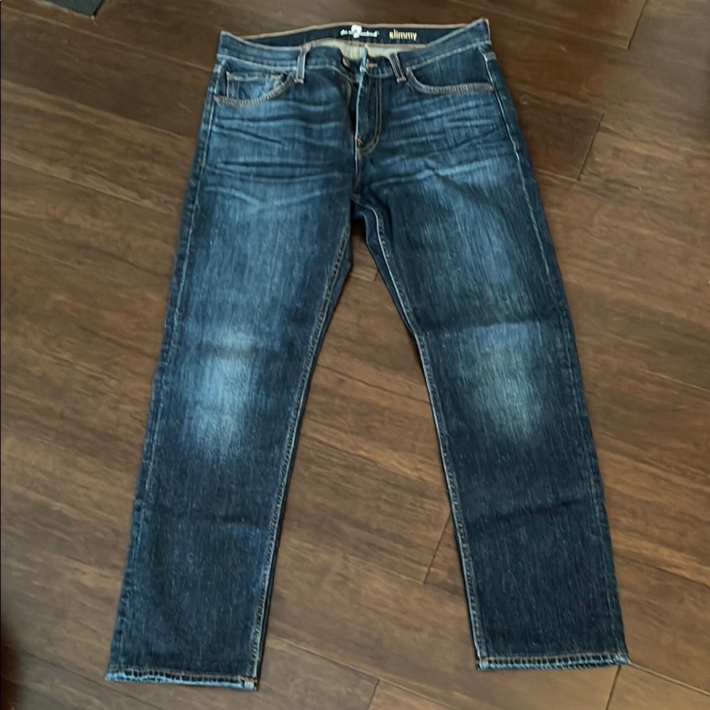 7 For All Mankind Blue Skinny Jeans
